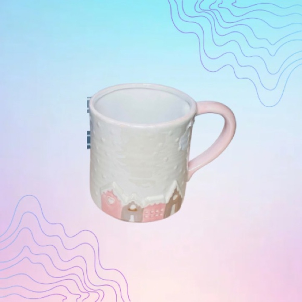 PEPPERMINT + PINE Ceramic Winter Village Mug